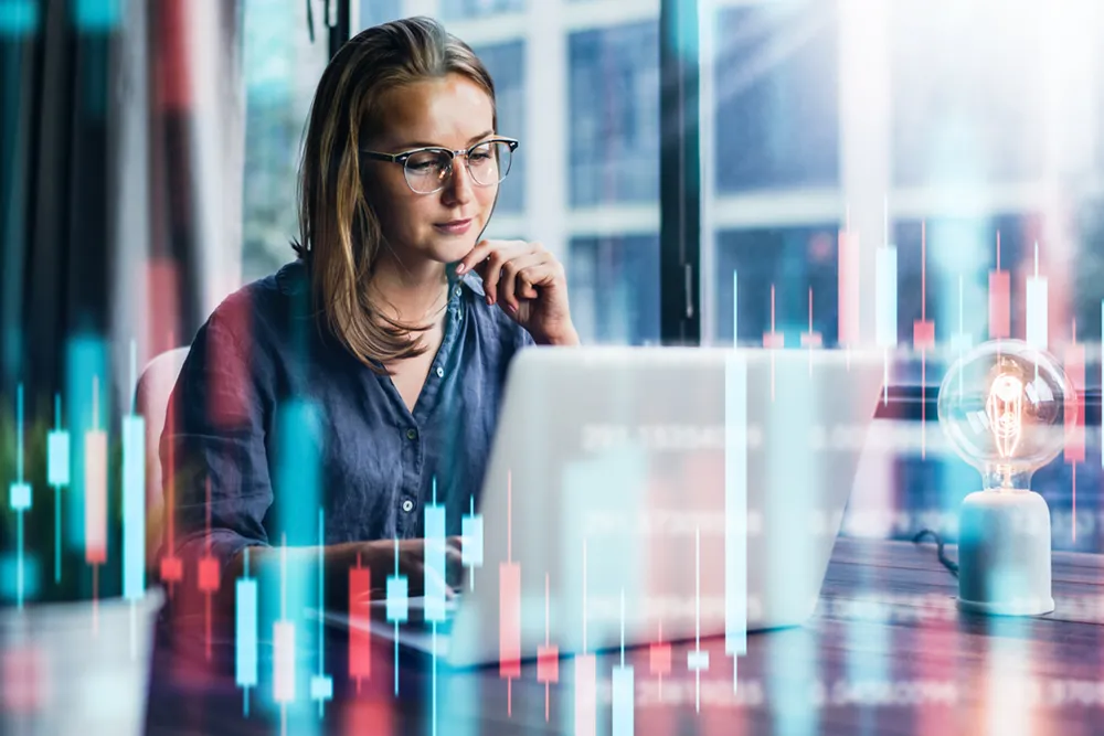 woman working on laptop