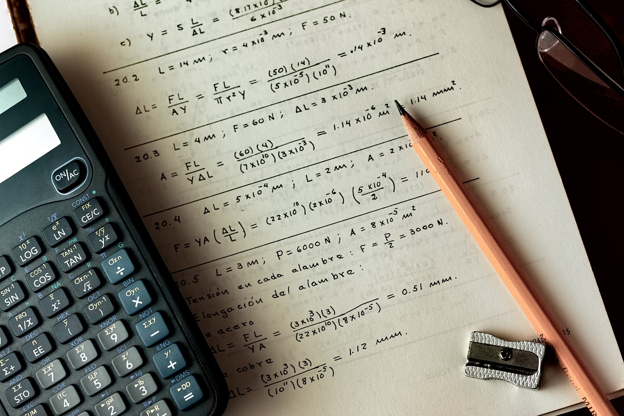 math notebook and calculator