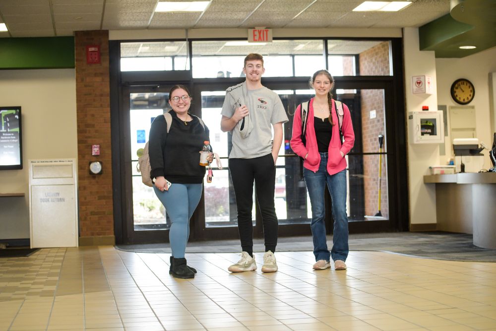 students walking in hall